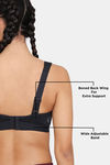 Zelocity High Impact Quick Dry Sports Bra - Jet Black — thumbnail 11